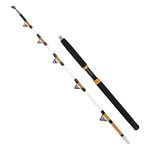 Trolling Rod 2-Section Saltwater Offshore Heavy Straight Butt Roller Fishing Rod Conventional Boat Fishing Pole,with Roller Guides (White,6'0", 100-200lbs)