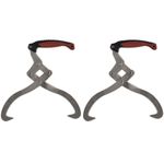 'vidaXL 2 pcs Log Tongs with TPR Handle - 65 Manganese Steel Construction - Maximum Capacity of 50 kg Each - Suitable for Indoor and Outdoor Use