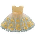 Dressy Daisy Baby Girls Dresses Pageant Dress Flower Girl Dress Size 9-12 Months Yellow