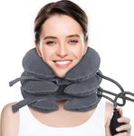 Zoropie Cervical Neck Traction Device - One Size Fits All Necks - India Owned Registered - Relief for Chronic Neck & Shoulder Alignment Pain - Inflatable Neck Stretcher Collar for Home Relief