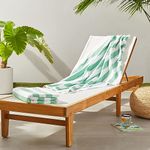 Amazon Basics 100% Cotton Terry Cabana Stripe Pool & Beach Towel, Soft & Absorbant, 2-Pack, Green, 76 x 152 cm