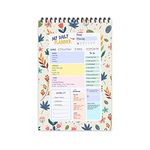 ESCAPER Cream Floral Theme Daily Planner : Stay Organized and Inspired with A5-Sized (80 Days Plan) Planner - Perfect for Kids, Students & Creatives