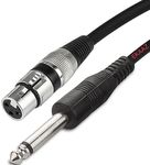 EKAAZ XLR Female to 1/4 Inch (6.35mm) TS Jack Lead Balanced Signal Interconnect Cable XLR to Quarter inch Patch Cable Mic Cable-Black (5M)