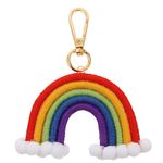 Amosfun Rainbow keyring, macrame rainbow key ring, bag charm for girls, women, handbags, carry bag, car