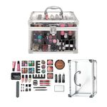 Technic 36 Pcs Clear Carry & Storage Train Case Including Beauty Makeup Cosmetics & Tools