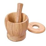 Bamboo Mortar and Pestle Set with L