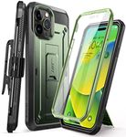 SUPCASE Outdoor Case for iPhone 14 Pro Max (6.7 Inch) Mobile Phone Case 360 Degree Case Bumper Protective Cover [Unicorn Beetle Pro] with Screen Protector, Belt Clip and Stand (Green)