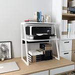 PUNCIA Desktop Printer Stand 3-Tier Large Size High Capacity Storage Shelves Multi-Purpose Desk Office Organization and Storage for Printer Fax Book Heavy Duty Rack for Home Office Supplies