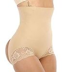 SAYFUT Women's Butt Lifter Shapewear Seamless Tummy Control Hi-Waist Butt Lifting Panties, Nude, Medium-Large