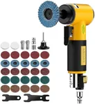 AMTOVL Air Die Grinder Kit, Right Angle Die Grinder with 1/4" 1/8" Collets and 2" Quick Change Roll Lock Sanding Discs Accessories Set, 20,000RPM Pneumatic Air Grinding Tools Attachments