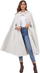 Gihuo Cape Poncho Women's Hooded Maxi Cloak Coat Winter Warm Long Cloak Cosplay Costumes Outerwear (Beige, One Size)
