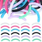 60 Pcs Eyelash Curler Refills, Silicone Rubber Curler Replacement Refill Pad for Universal Eyelash Curler Soft Universal Eye Lash Curler Replacement (Black, White, Light Purple, Rose Red, Cyan, Blue)