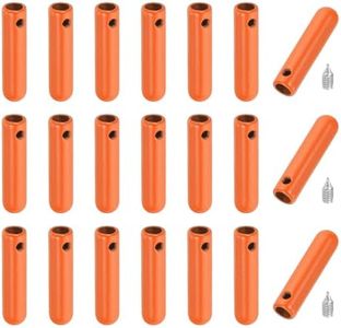 PATIKIL 24Pcs Shoelace Tips with Screw, Alloy 25mm Aglets Shoes Lace Cords End Tip Cap Replacement for DIY Clothes Strings, Orange