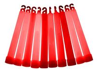 6 inch Premium (15mm) Glow Sticks (10 Pack, Red)