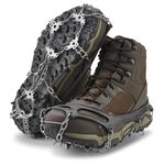 Yaktrax Adventure Grip Crampons- Durable Winter Traction Device with Stainless Steel Spikes for Ice and Snow, Flexible Rubber Upper, Fits Various Footwear, Ideal for Hiking and Mountaineering