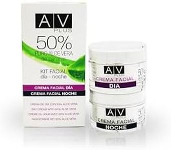 AV PLUS Kit duo crema facial día y noche con el 50% de Aloe Vera puro de Canarias, 2 x 50ml.