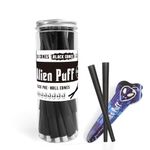 1.25 Size Pre-Rolled Cones 50 Pack，yacool Black Rolling Cones with Tips & Packing Tubes Included, 84MM 50 Cones for Smoking, Slow Burning Cigarette Paper and Ultra Thin Rolling Papers