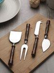VarEesha Hand-Made Wooden Handles Stainless Steel Cheese Knives Set of 4