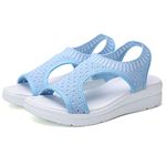 Women Platform Chunky Sandals Bohemian Beach Fashion Casual Sandals Summer Travel Vacation Flip Flops Shoes Sky Blue 9 UK