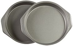 Amazon Basics Nonstick Round Carbon Steel Cake Pan, 22.8 cm, 2-Pack, Grey