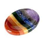 Seven Chakra Worry Stone - Healing Stones Thumb Worry Stones for Anxiety, Meditation, Stress Relief, Reiki, and 7 Chakra Crystals - Oval Chakra Worry Stone - Perfect as Meditation Crystal