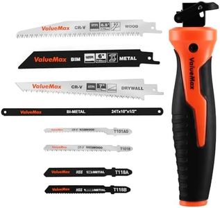 Valuemax 8-In-1 Multi-Blades Hand Saw, Quick-Change Mechanism Hacksaws with TPR Handle, CRV & Bimetal Blades, Drywall/Jab Saw, Handsaws for Wood, Metal, Plastic and Plywood
