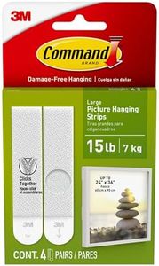 Command Picture and Frame Hanging Strips, Large, White, 4-Pairs (17206-ES)