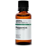 Aroma Labs - Olio Essenziale di Menta Piperita - Certificato Biologico Ecocert - 100% Puro, Naturale, Integrale - Chemiotipo e Composizione Biochimica Garantiti - Ecopackaging Made in France - 30ml