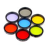 Svbony SV155 1.25" Telescope Filter Set, 7pcs Eyepiece Filter Kit Aluminum alloy Optical Glass, Moon Filter CPL Filter 5 Color Filters, Improve Contrast and Surface Detail for Planetary Moon Observing