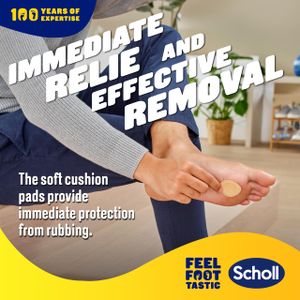 Scholl Callus Remover Pads for Feet – 4 Salicylic Acid Discs & Cushions