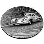 Destination Vinyl ltd Vintage Race Car Sports - Flexible Round 5mm Rubber Mouse Mat Pad Office Home Novelty Printed Desk Accessory 12653