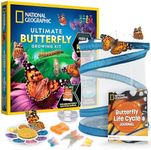 National Geographic Ultimate Butterfly Growing Kit – Build a Habitat & Watch Caterpillars Transform, Includes Live Caterpillar Voucher, Cage, Feeder, Glow-in-The-Dark Figures, Hands-On Activities