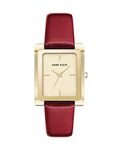 Anne Klein Women's Leather Strap Watch, Dark Red/Gold, AK/2706CHRD