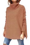 wkwmrpet Women's Causal Long Sleeve Oversized Turtleneck Solid Color Knit Pullover Maternity Sweater Tunic Tops