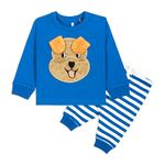 Real Basics Cotton Fleece Clothing Sets for Boys & Girls - Unisex Winter Clothing Sets Full Sleeve T-Shirt & Pant (royaldog3D_18 Months-24 Months)