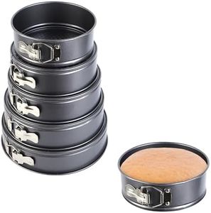 Elbee Home Springform Pan Set, Round Nonstick, Carbon Steel, Handwash, BPA and PFOS Free, Set of 5
