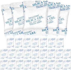 Yeather 10 Gram [30 Packets] Silica Gel Packets - Reusable Desiccant Moisture Absorbers Dehumidifiers for Spices, Jewelry, Shoeboxes, Electronics Storage (Food Safe)