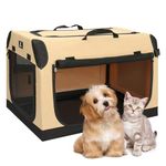 X-ZONE PET Foldable Soft Dog Crate 3-Door Pet Kennels for Dogs and Cats Sturdy Durable Pet Crate for Travel,Indoor&Outdoor Use Multiple Sizes (24-Inch)