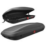 TANGZON Car Roof Box, 400L/480L Capacity Roofbox with Locking System & Side Opening, Waterproof Hard Rooftop Cargo Carrier for Tents Bags Luggage, Fits Most Cars, Black (400L, 169 x 80 x 36.5cm)
