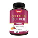 Hypefit Collagen Supplements For Women 1000 Mg | Collagen Builder Supplement with Biotin, Vitamin C & E For Healthy Skin, Hair, Nail, And Joints-60 Capsules (Pack 1)