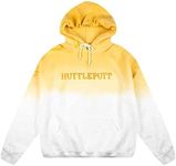 Bioworld Harry Potter Hufflepuff Embroidered Juniors Gold Ombre Pullover Hoodie-Medium