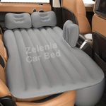 Zelenia Car Back Seat Inflatable Bed | Foldable Air Mattress for Travel, SUV, Sedan & MPV | Portable Sleeping Cushion with Pump & Pillows | Road Trip, Camping & Long Drive Mattress – Grey