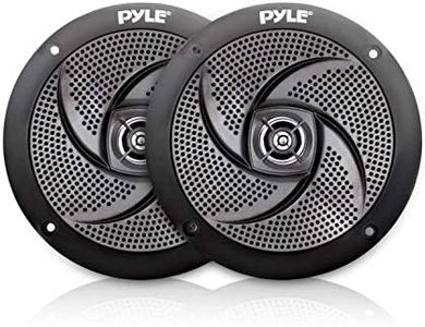 Pyle Marine Speakers - 5.25" Inch Low Profile Slim Style Waterproof Wakeboard Tower and Weather Resistant Outdoor Audio Stereo Sound System with 180 Watt Power - 1 Pair in Black (PLMRS5B), White
