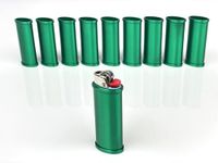 Blank Metal Lighter Case Customizable Reusable Lighter case for Regular Bic J6 lighters - 10 pack (Green)