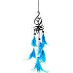 Acrylic Jiyu Creation Dream Catcher Car Hanging Of Om With Blue Feather Theme/Origional Feather/Car Hanging Decor/Pack Of 1 (Om Blue)