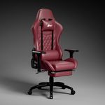 Green Soul Ghost Ergonomic Gaming Chair, Multifunctional Computer Chair with Premium PU Leather Upholstery, 4D Armrest, Integrated Footrest, Sturdy Metal Base& 180° Back Recline Color (WineRed)