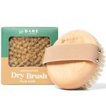 Bare Botanics Palm Size Dry Brush Body Brush | Universal Fit & Easy to Use | Shower Scrubber for Body with Elastic Strap | Exfoliating Body Scrub Brush for Women & Men | Medium Firmness Skin Brush