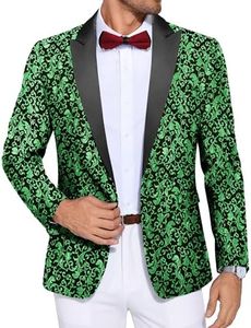 COOFANDY Mens Floral Tux Blazer Suit Jacket Wedding Dinner Ceremony Luxury Tuxedo