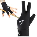 PROBEROS® 1Pcs Snooker Pool Billiard Glove, Left Hand Billiard Glove Single Hand Professional Snooker Glove Breathable Snooker Glove Anti-slip Patch Design with Adjustable Wrist Strap