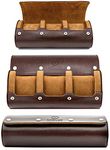 Watch Roll Case for Men - Watch Travel Case Organizer and Display - Watch Case - Watch Organizer - Swiss Motif Classy Espresso